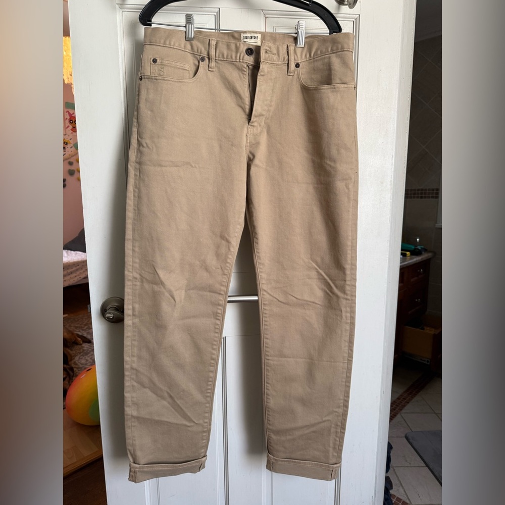 Todd Snyder 5 pocket chino jeans - khaki color - straight fit